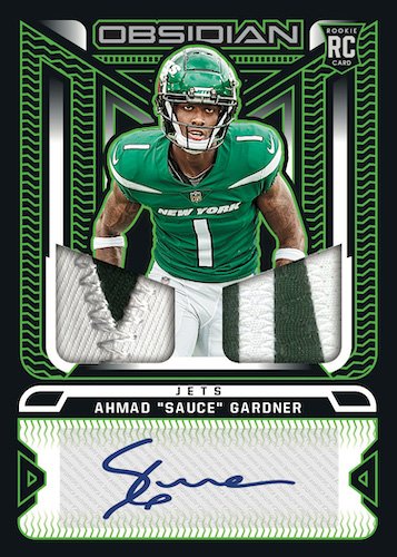 2022-Panini-Obsidian-Football-Checklist-Rookie-Jersey-Ink-Electric-Etch-Green-Ahmad-Sauce-Gardner-RC