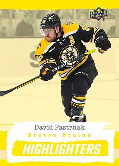 2023-24 UD Series 2 Checklist Highlighters Yellow David Pastrnak