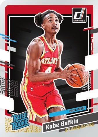 2023-24 Donruss basketball Checklist Base Rated Rookie Press Proof Gold Die Cut Kobe Bufkin RC