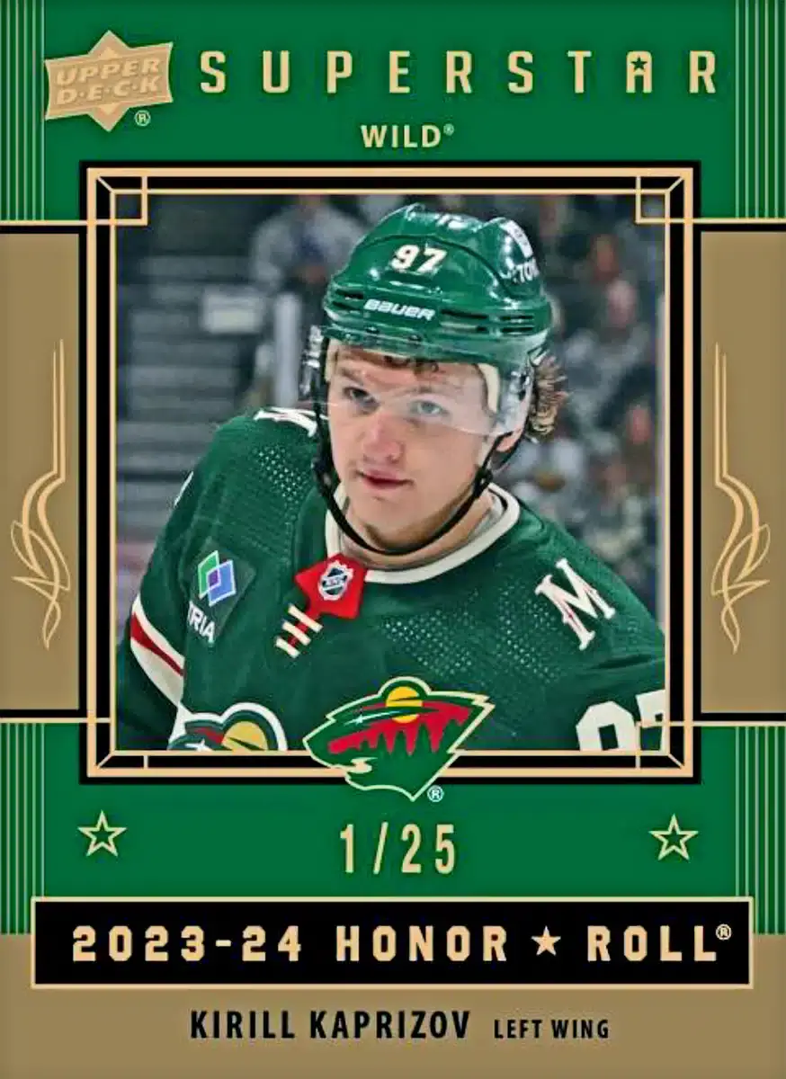 2023-24 Upper Deck Series 1 hockey Honor Roll Gold Kirill Kaprizov